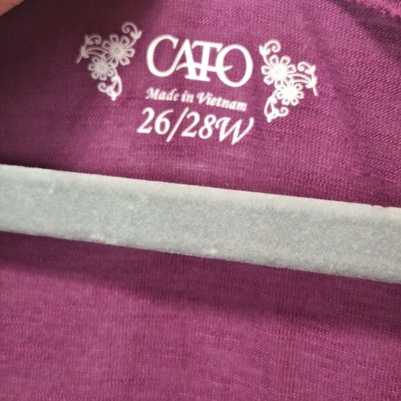 Cato Womens Top 26/28W T Shirt Pullover Short Sleeve Tunic V Neck Lightweight‎ - Picture 7 of 9
